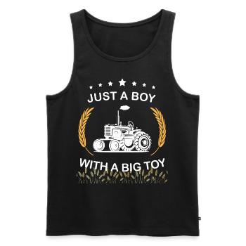 Tracteur - Débardeur bio Premium Homme - noir - Devant - AI Model Male 178 light (178cm)