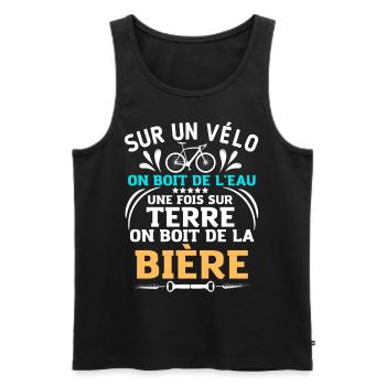 Humour bière vélo 2 - Débardeur bio Premium Homme - noir - Devant - Michal (187cm)