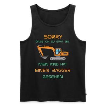 Sorry, mein Kind hat einen Bagger gesehen - Männer Premium Bio Tank Top - Schwarz - Vorne - AI Model Male 178 light (178cm)