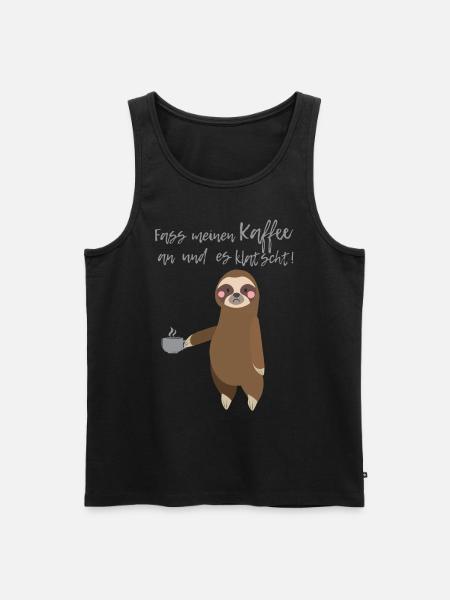 Kaffee Faultier - Männer Premium Bio Tank Top - Schwarz