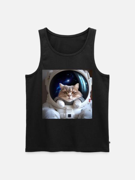 Chat dans l’espace - Débardeur bio Premium Homme - noir