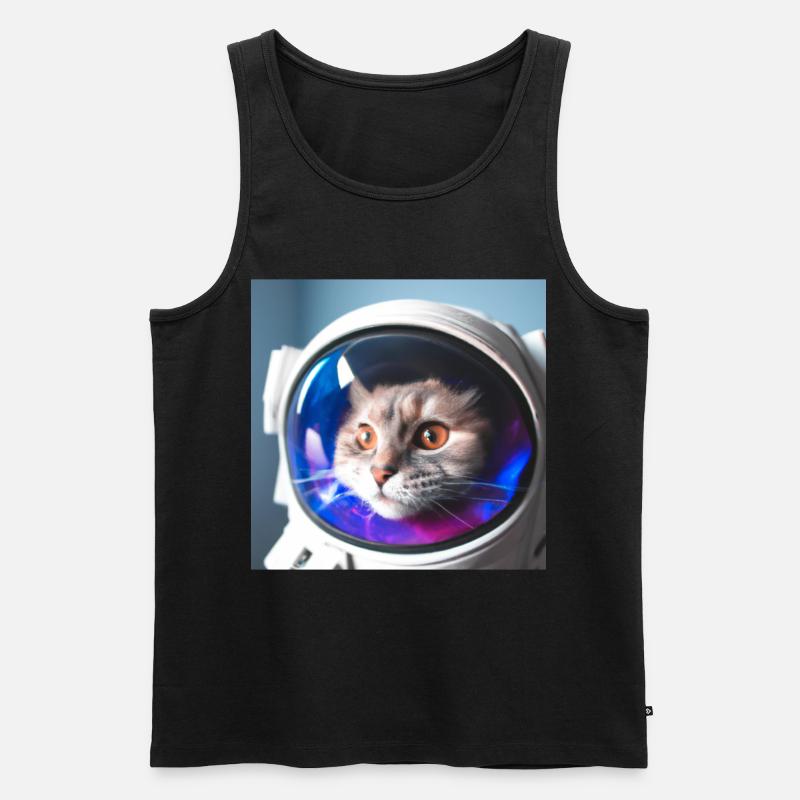 Chat dans l’espace - Débardeur bio Premium Homme - noir