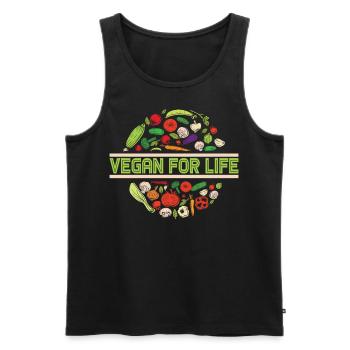 Vegan Vegetarier Spruch Sprüche Geschenkidee - Männer Premium Bio Tank Top - Schwarz - Vorne - Michal (187cm)