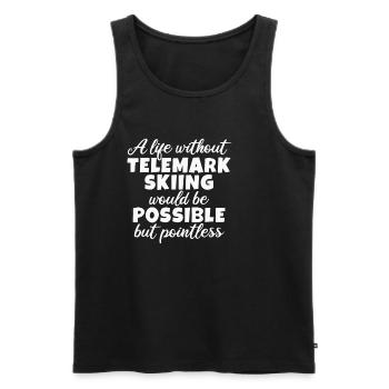 Telemark Ski Life Touring Ski Heel Free Free Heel - Men's Premium Organic Tank Top - black - Front - AI Model Male 178 light (178cm)