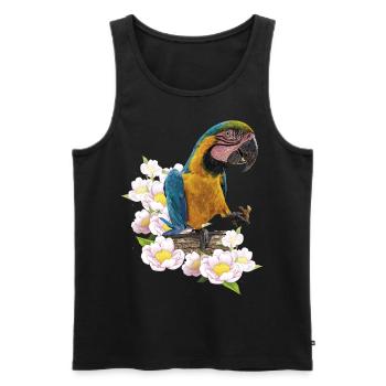 The blue and yellow macaw - Men's Premium Organic Tank Top - black - Front - AI Model Male 178 light (178cm)