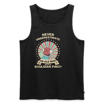 Gouldamadine Estrildidae Gouldian Finch Retro - Männer Premium Bio Tank Top - Schwarz - Vorne - Michal (187cm)