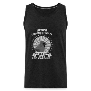 Roter Kardinal Rotkardinal Vintage Cardinalis - Männer Premium Bio Tank Top - Anthrazit - Vorne - Alexander (188cm)
