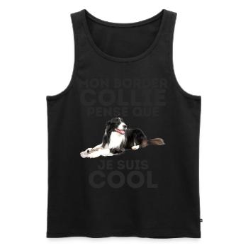border collie 6 - Débardeur bio Premium Homme - noir - Devant - Michal (187cm)