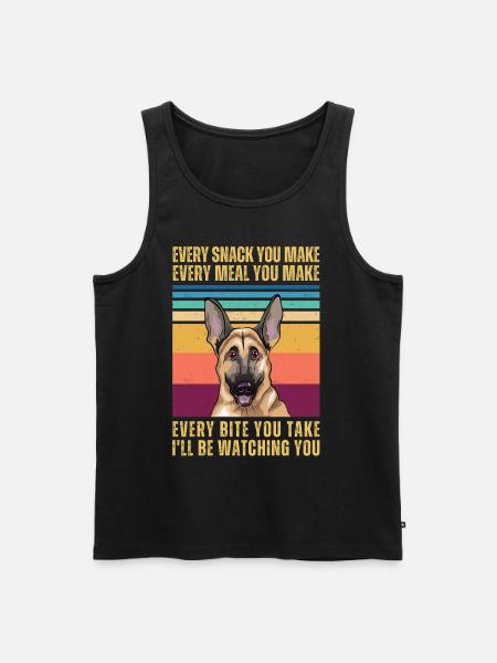 Watching German Shepherd - Men's Premium Organic Tank Top - black
