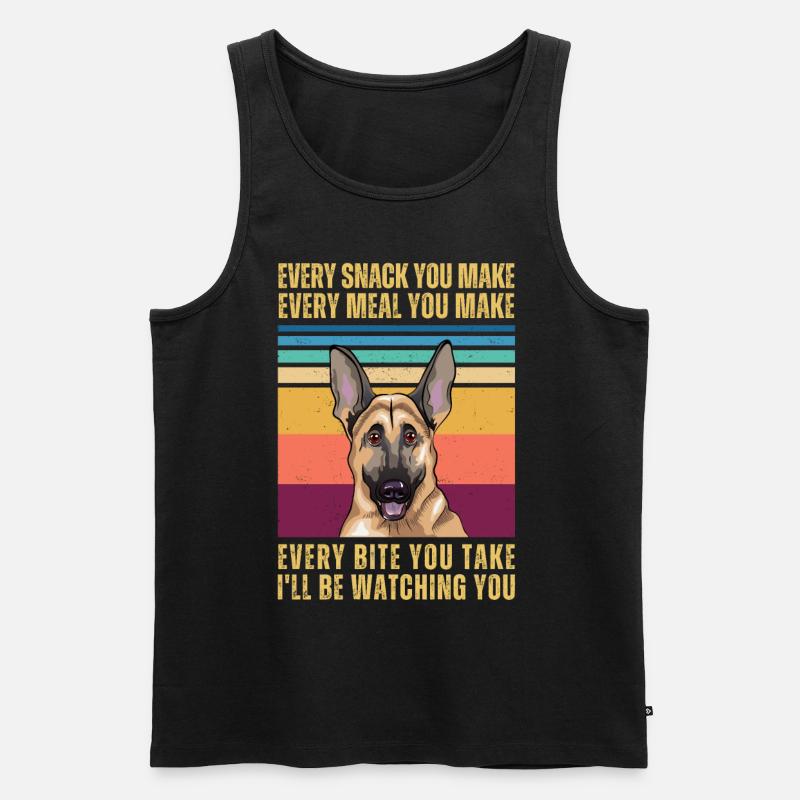 Deutscher Schäferhund beobachten - Männer Premium Bio Tank Top - Schwarz