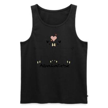 Alpaka Liebe Design - Männer Premium Bio Tank Top - Schwarz - Vorne - Michal (187cm)