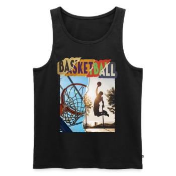 Basketball Basketballspieler Dunking Sport Spieler - Männer Premium Bio Tank Top - Schwarz - Vorne - Michal (187cm)