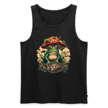 Frosch mit Pilzen Frösche Kröte Amphibie - Männer Premium Bio Tank Top - Schwarz - Vorne - Michal (187cm)