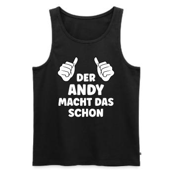 Andy Lustiger Spruch Vorname Name Andy - Männer Premium Bio Tank Top - Schwarz - Vorne - Michal (187cm)