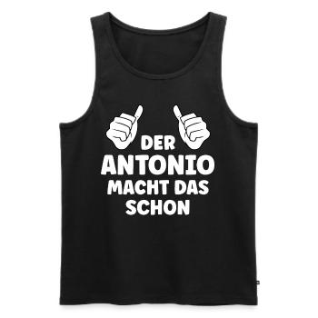 Antonio Lustiger Spruch Vorname Name Antonio - Männer Premium Bio Tank Top - Schwarz - Vorne - Michal (187cm)