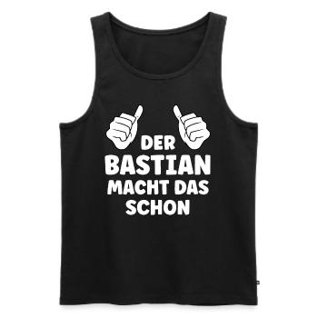 Bastian Lustiger Spruch Vorname Name Bastian - Männer Premium Bio Tank Top - Schwarz - Vorne - AI Model Male 178 light (178cm)