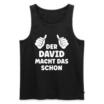 David Lustiger Spruch Vorname Name David - Männer Premium Bio Tank Top - Schwarz - Vorne - AI Model Male 178 light (178cm)