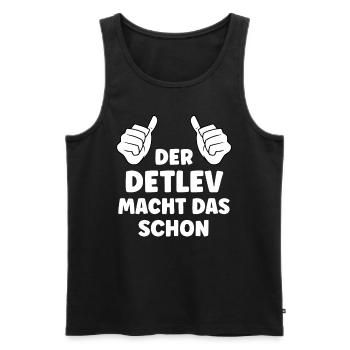 Detlev Lustiger Spruch Vorname Name Detlev - Männer Premium Bio Tank Top - Schwarz - Vorne - Michal (187cm)
