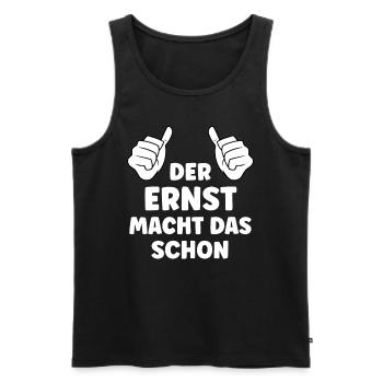 Ernst Lustiger Spruch Vorname Name Ernst - Männer Premium Bio Tank Top - Schwarz - Vorne - Michal (187cm)