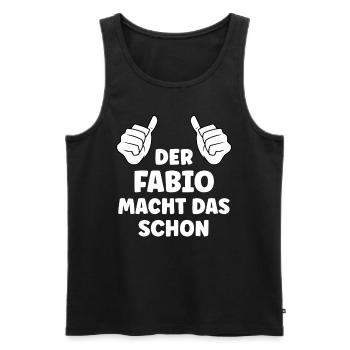 Fabio Lustiger Spruch Vorname Name Fabio - Männer Premium Bio Tank Top - Schwarz - Vorne - AI Model Male 178 light (178cm)