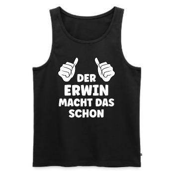 Erwin Lustiger Spruch Vorname Name Erwin - Männer Premium Bio Tank Top - Schwarz - Vorne - AI Model Male 178 light (178cm)
