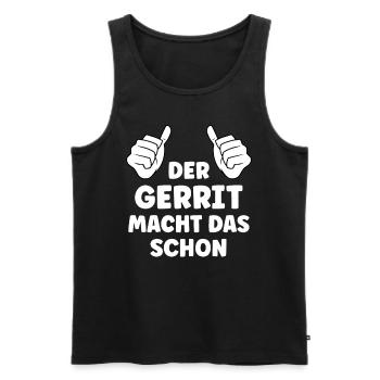 Gerrit Lustiger Spruch Vorname Name Gerrit - Männer Premium Bio Tank Top - Schwarz - Vorne - Michal (187cm)
