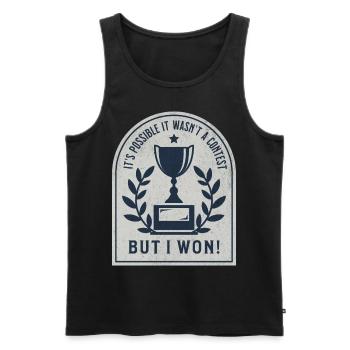 But I Won! - Men's Premium Organic Tank Top - black - Front - AI Model Male 178 light (178cm)