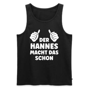 Hannes Lustiger Spruch Vorname Name Hannes - Männer Premium Bio Tank Top - Schwarz - Vorne - Michal (187cm)