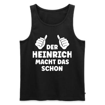 Heinrich Lustiger Spruch Vorname Name Heinrich - Männer Premium Bio Tank Top - Schwarz - Vorne - AI Model Male 178 light (178cm)