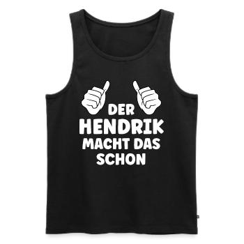Hendrik Lustiger Spruch Vorname Name Hendrik - Männer Premium Bio Tank Top - Schwarz - Vorne - Michal (187cm)