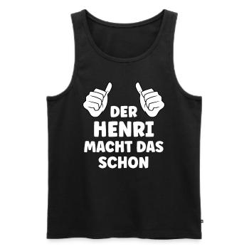 Henri Lustiger Spruch Vorname Name Henri - Männer Premium Bio Tank Top - Schwarz - Vorne - AI Model Male 178 light (178cm)