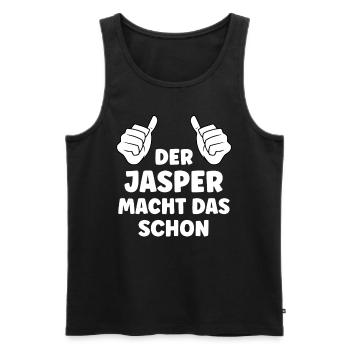 Jasper Lustiger Spruch Vorname Name Jasper - Männer Premium Bio Tank Top - Schwarz - Vorne - AI Model Male 178 light (178cm)