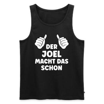 Joel Lustiger Spruch Vorname Name Joel - Männer Premium Bio Tank Top - Schwarz - Vorne - AI Model Male 178 light (178cm)