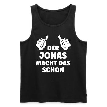Jonas Lustiger Spruch Vorname Name Jonas - Männer Premium Bio Tank Top - Schwarz - Vorne - AI Model Male 178 light (178cm)