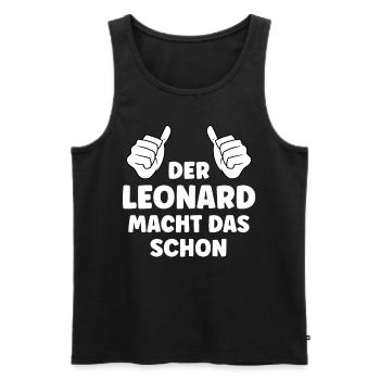 Leonard Lustiger Spruch Vorname Name Leonard - Männer Premium Bio Tank Top - Schwarz - Vorne - Michal (187cm)