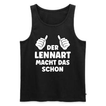 Lennart Lustiger Spruch Vorname Name Lennart - Männer Premium Bio Tank Top - Schwarz - Vorne - Michal (187cm)