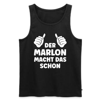 Marlon Lustiger Spruch Vorname Name Marlon - Männer Premium Bio Tank Top - Schwarz - Vorne - AI Model Male 178 light (178cm)