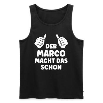Marco Lustiger Spruch Vorname Name Marco - Männer Premium Bio Tank Top - Schwarz - Vorne - AI Model Male 178 light (178cm)