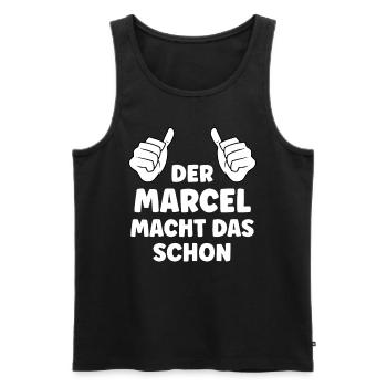 Marcel Lustiger Spruch Vorname Name Marcel - Männer Premium Bio Tank Top - Schwarz - Vorne - AI Model Male 178 light (178cm)