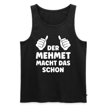 Mehmet Lustiger Spruch Vorname Name Mehmet - Männer Premium Bio Tank Top - Schwarz - Vorne - Michal (187cm)