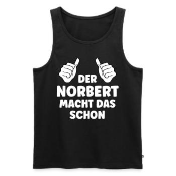 Norbert Lustiger Spruch Vorname Name Norbert - Männer Premium Bio Tank Top - Schwarz - Vorne - Michal (187cm)
