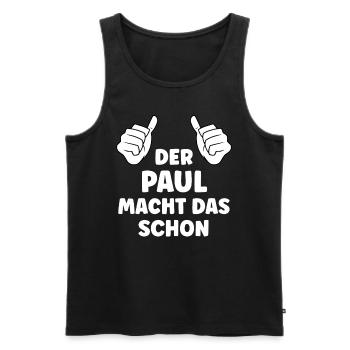Paul Lustiger Spruch Vorname Name Paul - Männer Premium Bio Tank Top - Schwarz - Vorne - Michal (187cm)