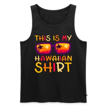 This Is My Hawaiian Luau Tropical Hawaii - Men's Premium Organic Tank Top - black - Front - AI Model Male 178 light (178cm)