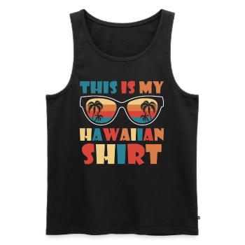 This Is My Hawaiian Luau Tropical Hawaii - Men's Premium Organic Tank Top - black - Front - AI Model Male 178 light (178cm)
