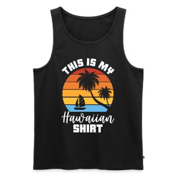 This Is My Hawaiian Luau Tropical Hawaii - Men's Premium Organic Tank Top - black - Front - AI Model Male 178 light (178cm)