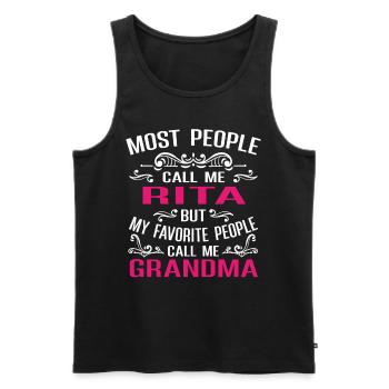 Rita Name Funny Personalized Grandma - Men's Premium Organic Tank Top - black - Front - AI Model Male 178 light (178cm)