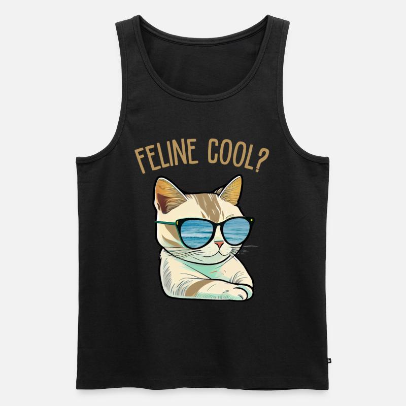 Feline Cool - Männer Premium Bio Tank Top - Schwarz