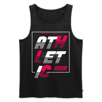 Athletic Sport Urban Streetstyle - Männer Premium Bio Tank Top - Schwarz - Vorne - AI Model Male 178 light (178cm)