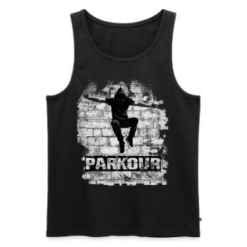Parkour - Débardeur bio Premium Homme - noir - Devant - Michal (187cm)
