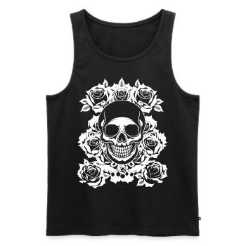 Horreur Crâne Crâne Art Crâne Gothique Heavy Metal - Débardeur bio Premium Homme - noir - Devant - Michal (187cm)